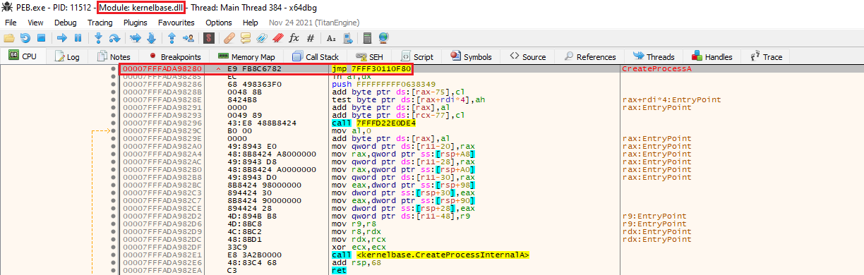Inconditional jump to an unknown location